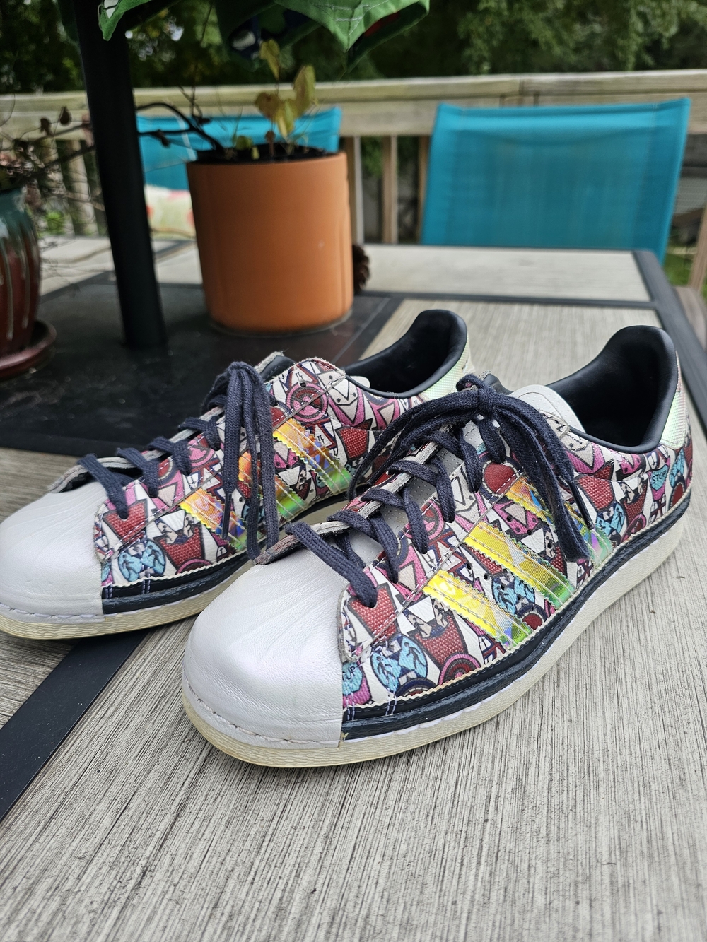 Adidas Originals x Mary Katrantzou Superstar 80s Badges Print US 7 (Runs Big)